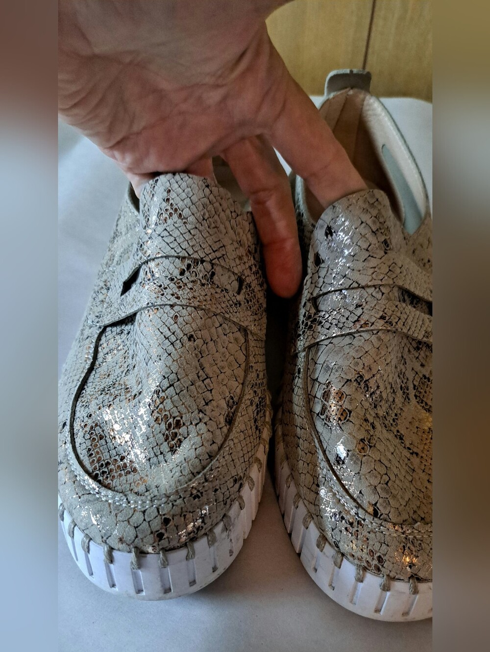 Ilse Jacobsen Hornbak Tulip Loafers Sneakers Womens 39 (9)Brown White Snakeskin
